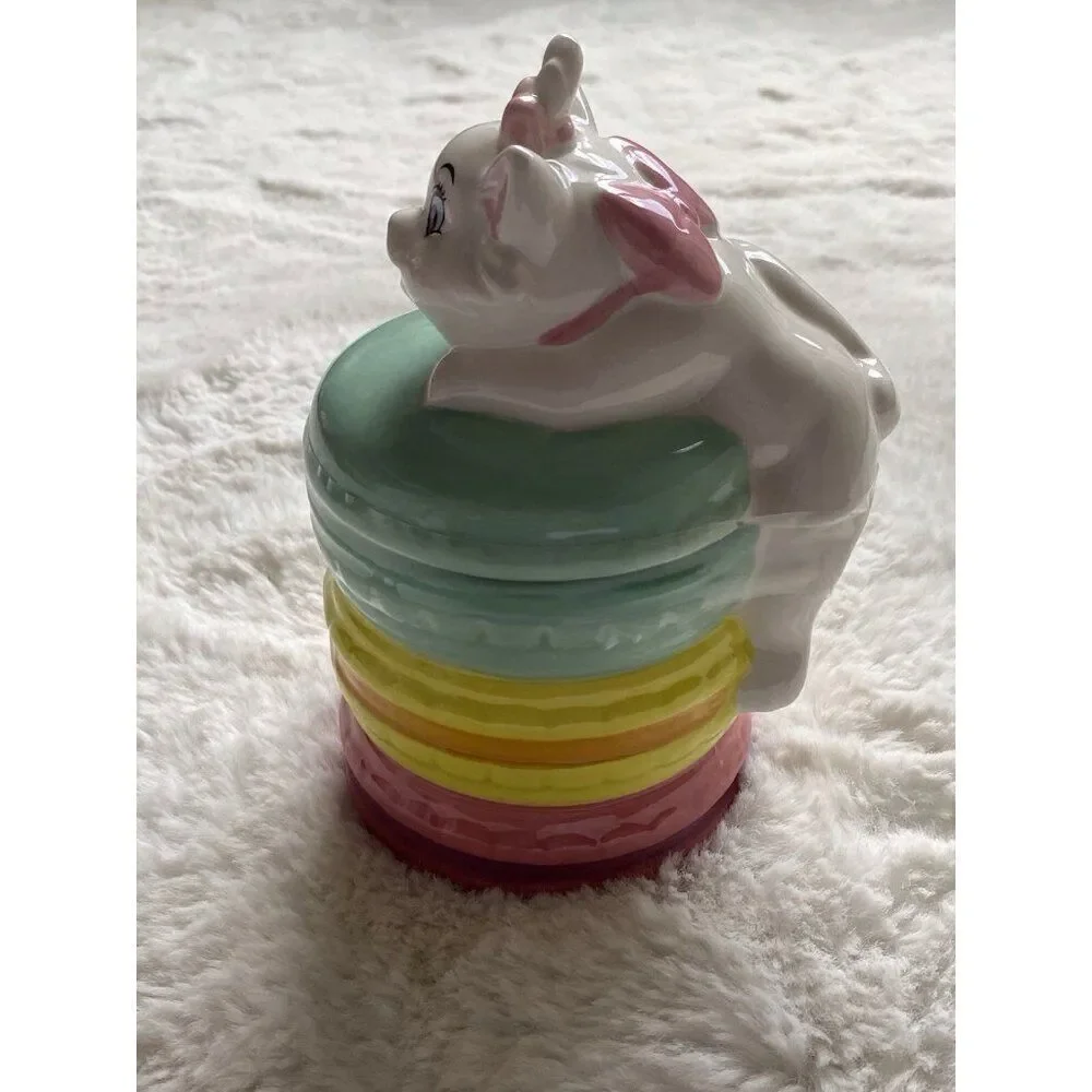 Disney Aristocats Marie Cat Macaroon Ceramic Cookie‎ Jar Canister NEW